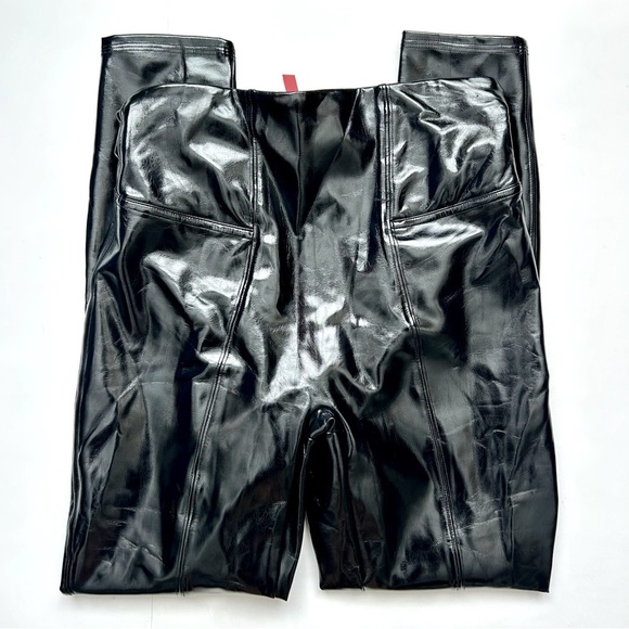 Spanx Black High Rise Faux Patent Leather Leggings Size Small - Picture 7 of 10
